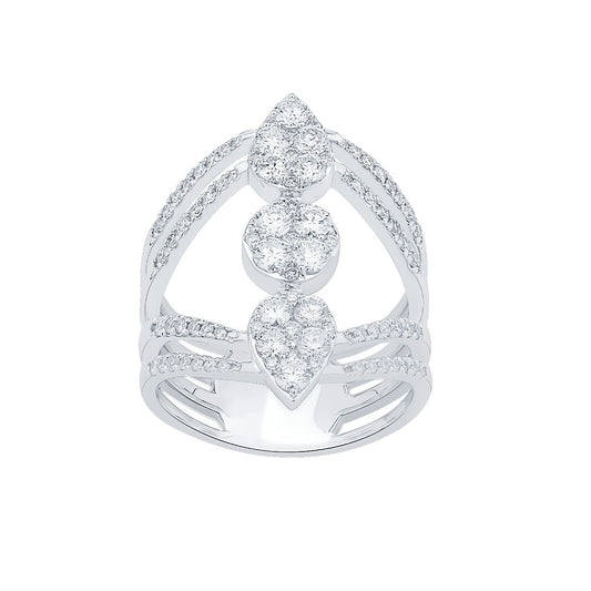 Anillo Oro Blanco y Diamantes