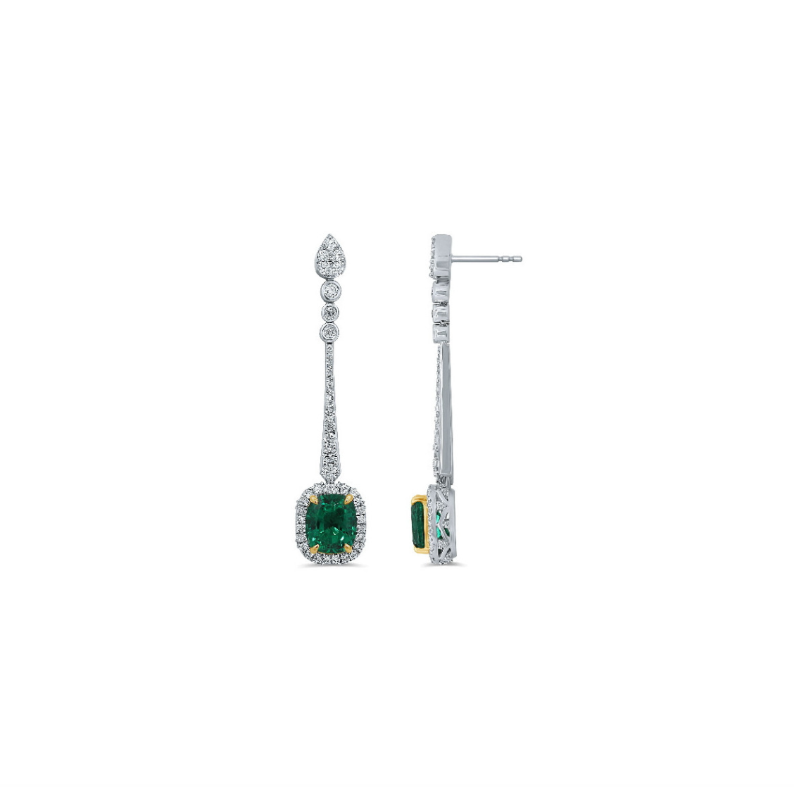 Pendientes Esmeraldas y Diamantes