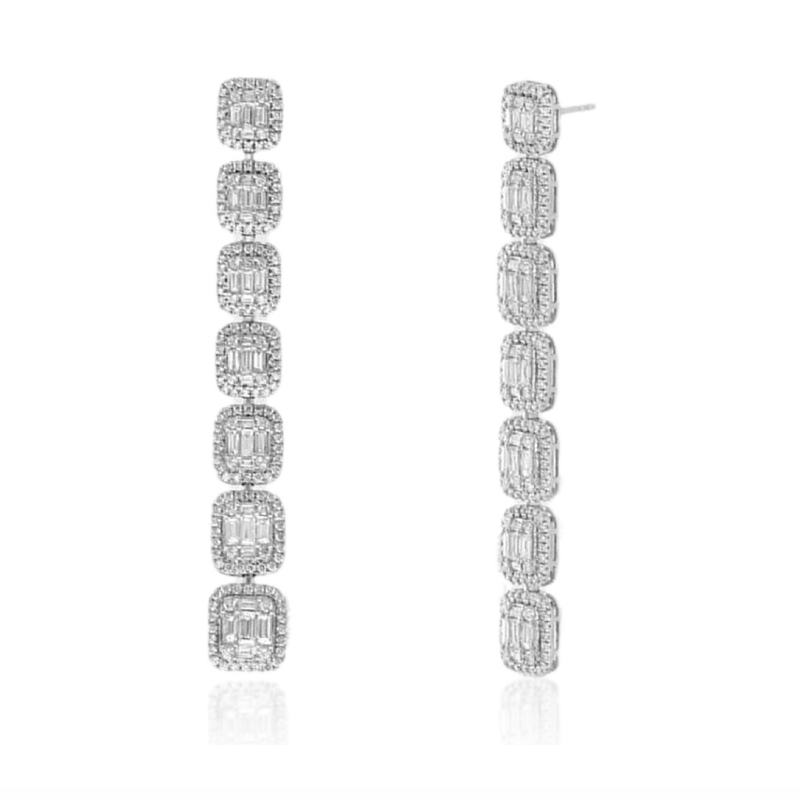 Pendientes Oro Blanco y Diamantes