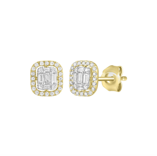 Pendientes Oro Amarillo y Diamantes