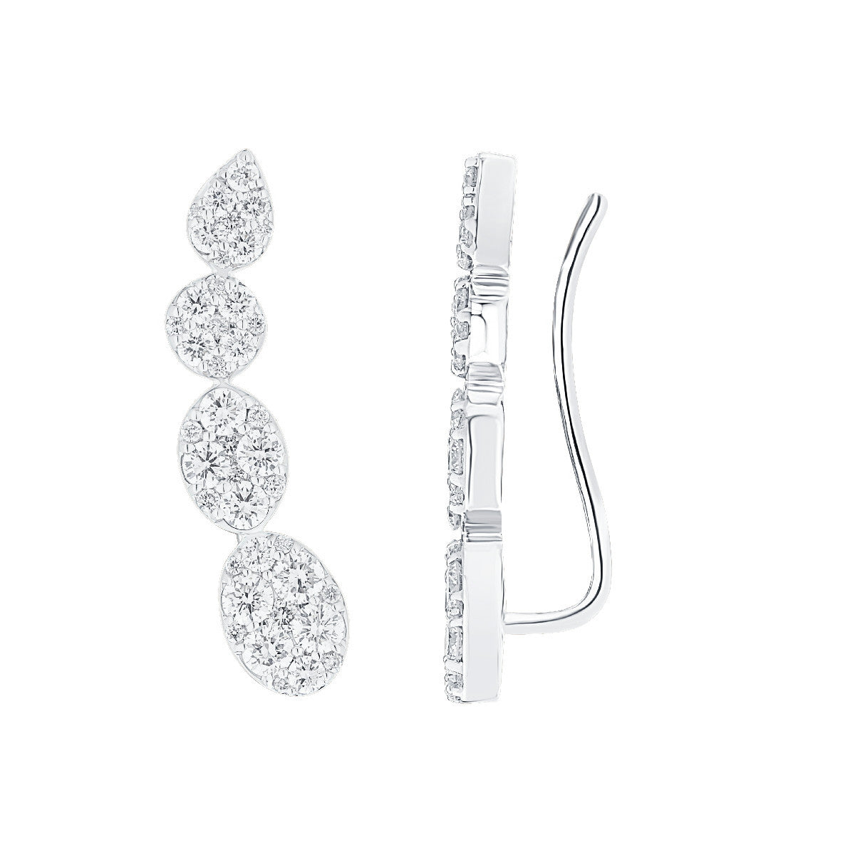 EarCuff Gota Diamantes Oro Blanco