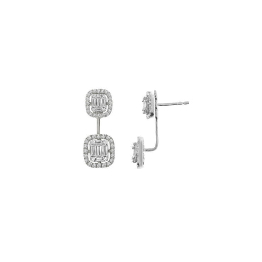 Pendientes Oro Blanco y Diamantes